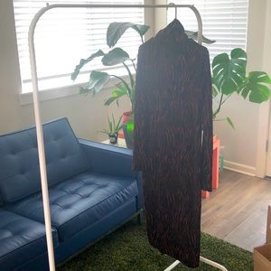 Midi Long Sleeve Printed Dress